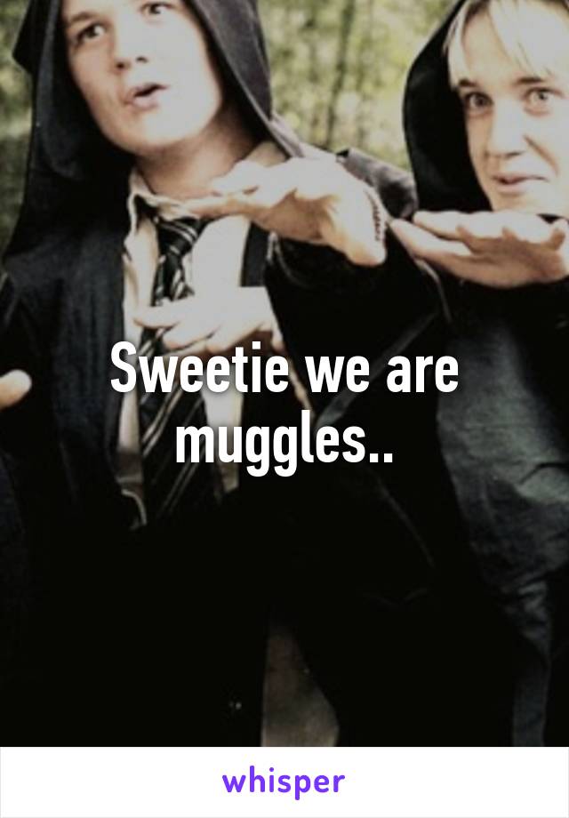 Sweetie we are muggles..