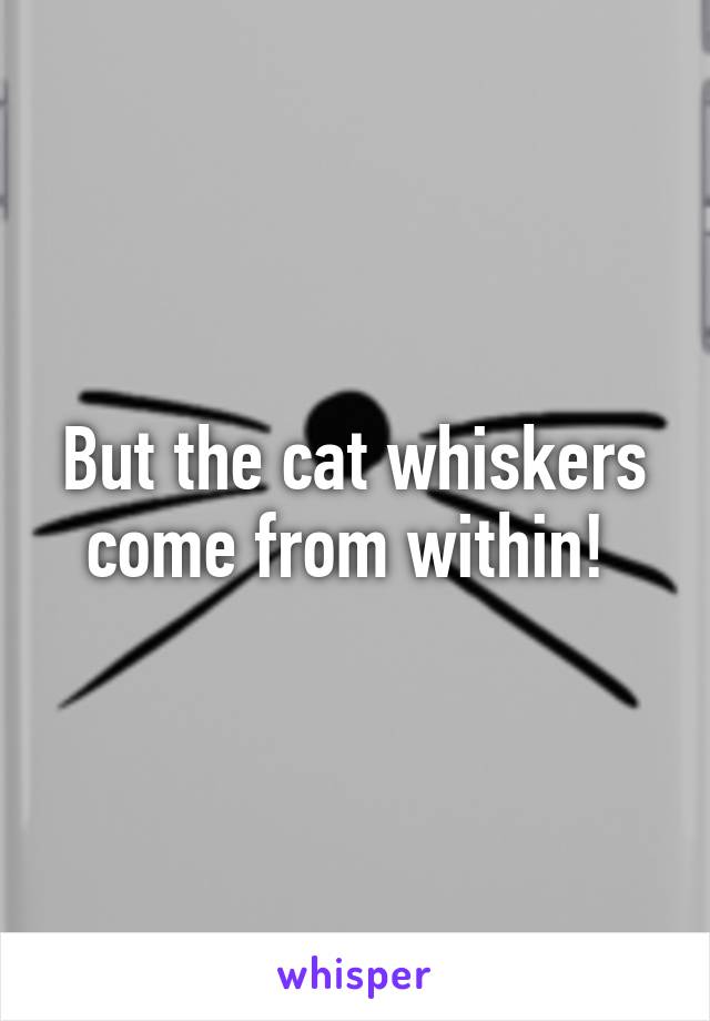 But the cat whiskers come from within! 