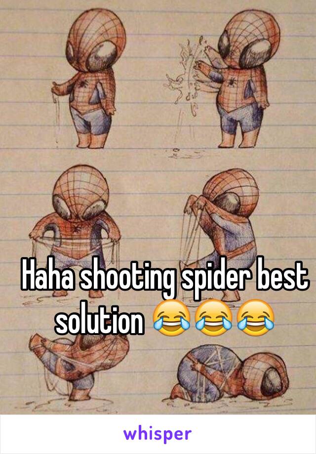 Haha shooting spider best solution 😂😂😂