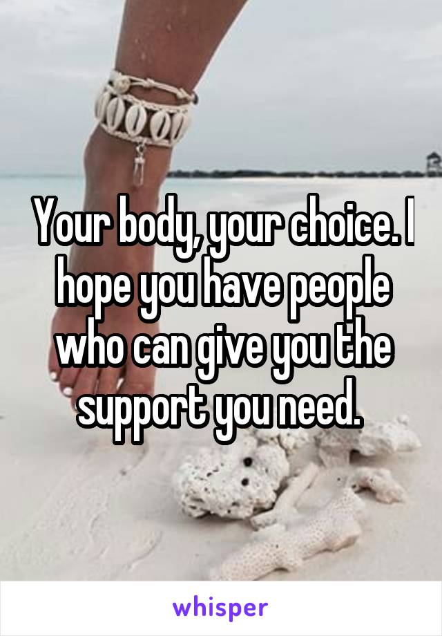 Your body, your choice. I hope you have people who can give you the support you need. 