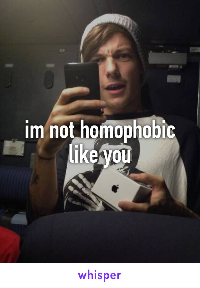 im not homophobic like you