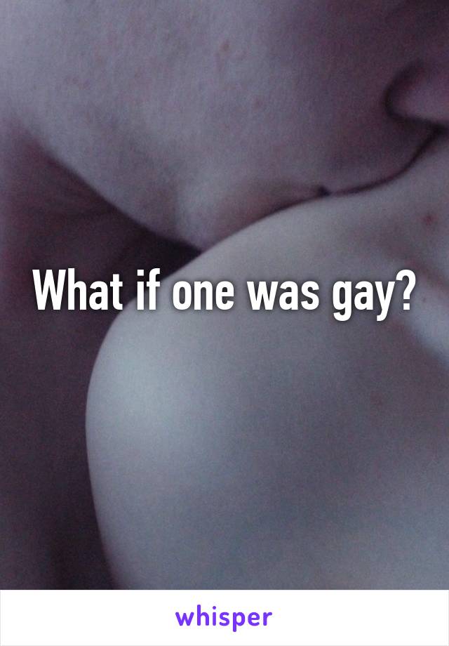 What if one was gay?  