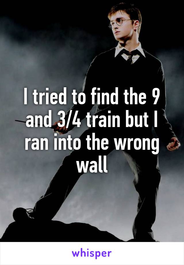 I tried to find the 9 and 3/4 train but I ran into the wrong wall