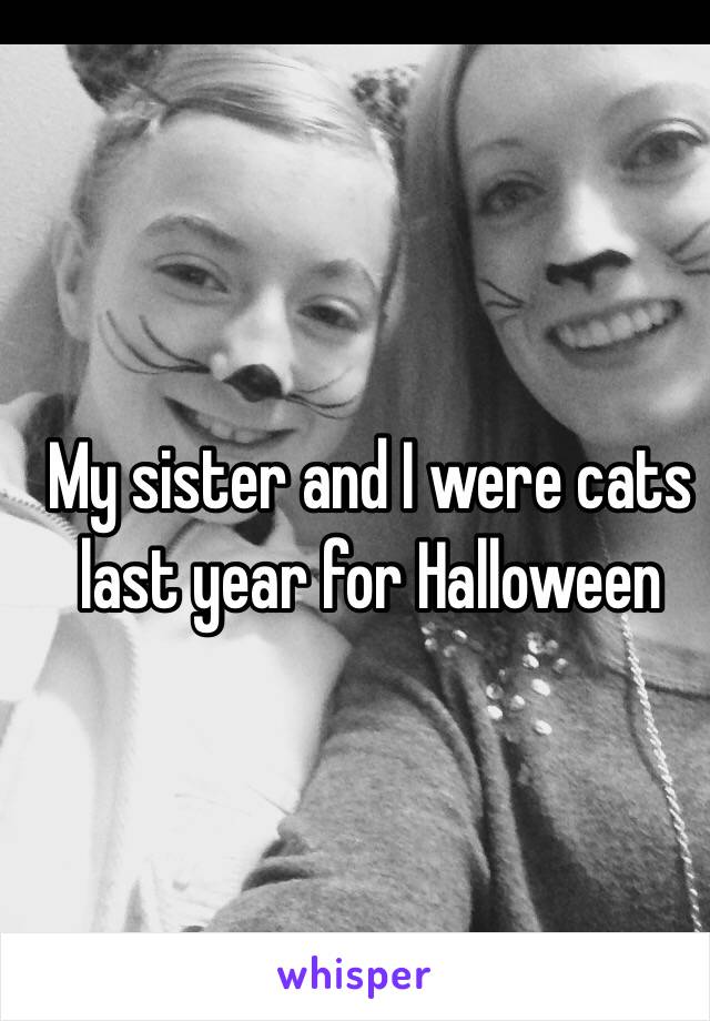 My sister and I were cats last year for Halloween 