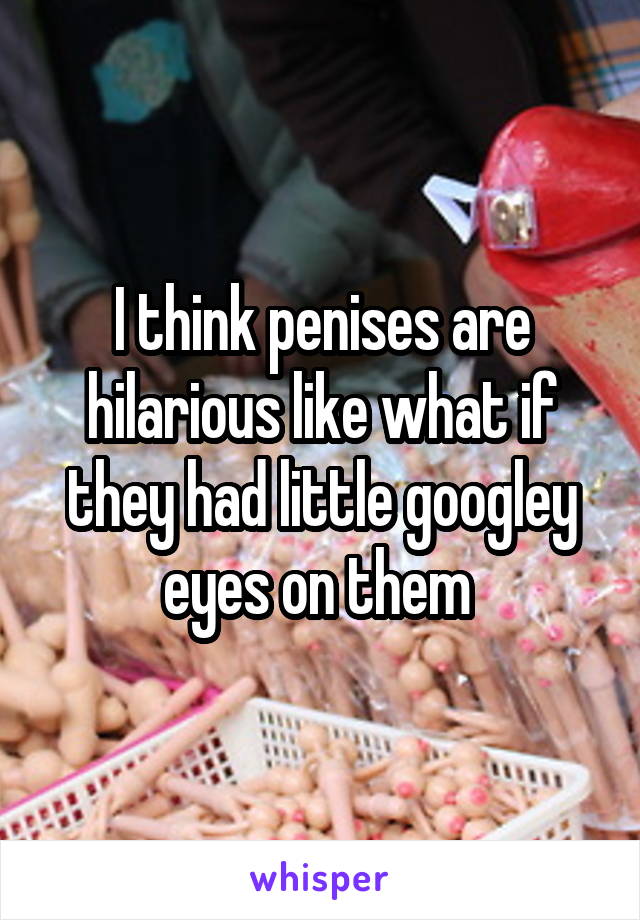 I think penises are hilarious like what if they had little googley eyes on them 