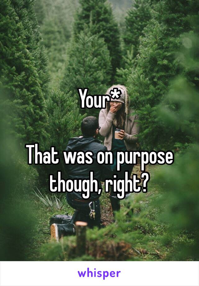 Your*

That was on purpose though, right?