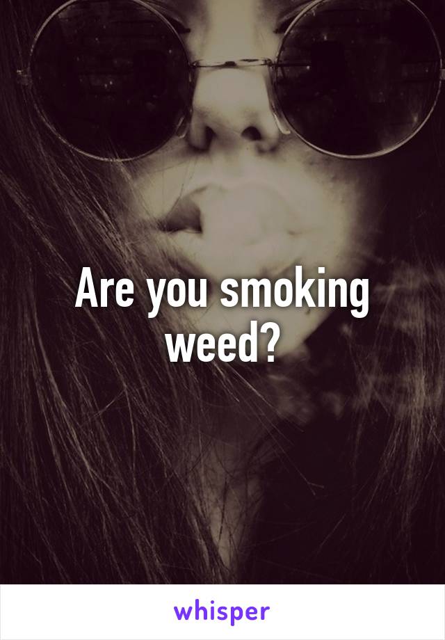 Are you smoking weed?