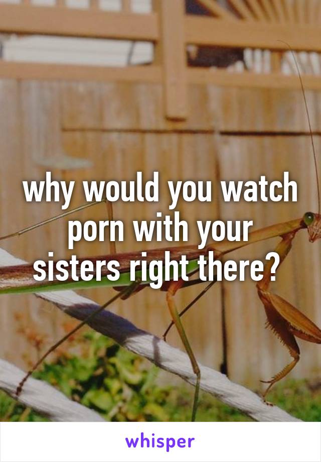 why would you watch porn with your sisters right there? 