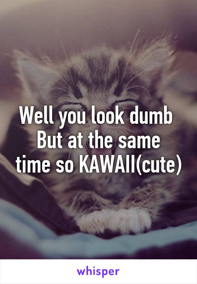 Well you look dumb 
But at the same time so KAWAII(cute)