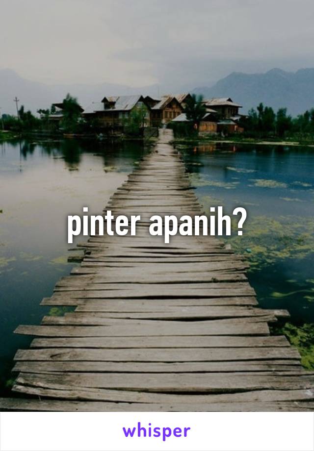 pinter apanih?