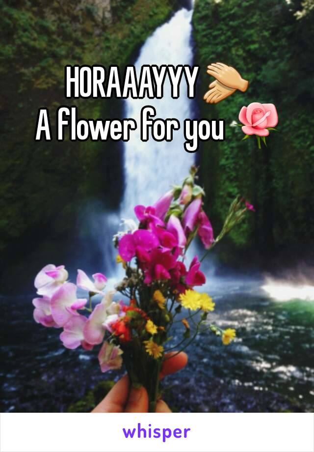 HORAAAYYY👏
A flower for you 🌹