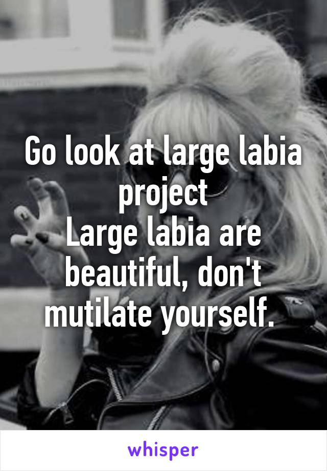 Go look at large labia project
Large labia are beautiful, don't mutilate yourself. 