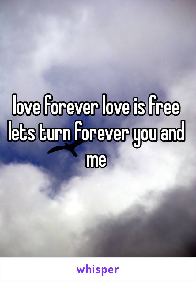 love forever love is free lets turn forever you and me