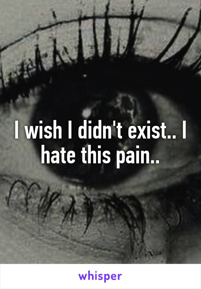 I wish I didn't exist.. I hate this pain..