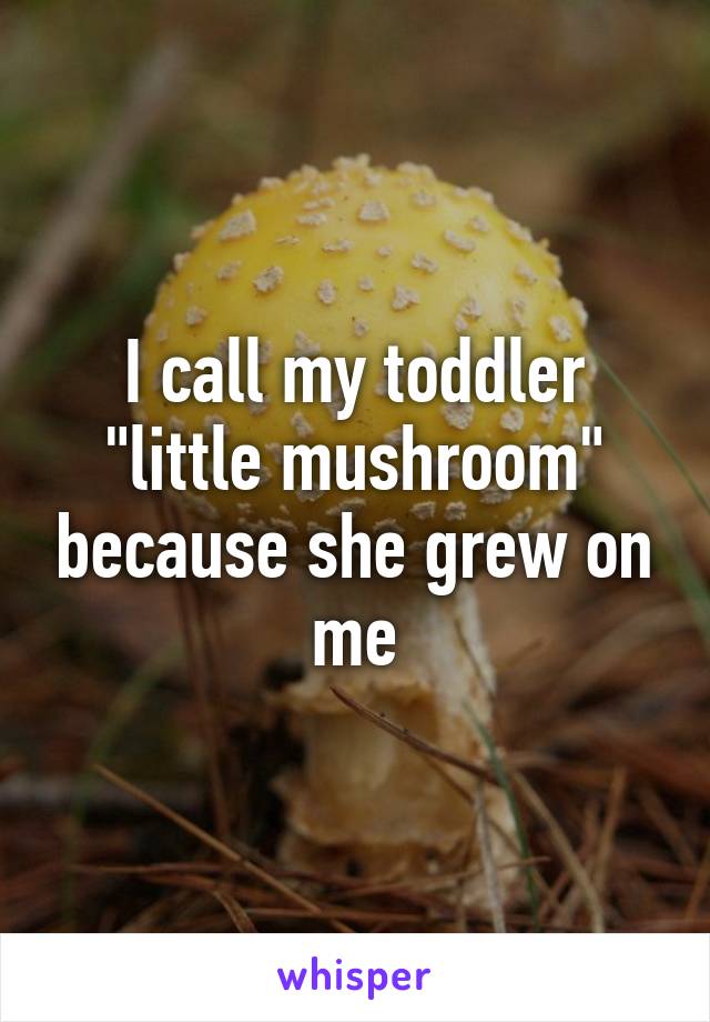 I call my toddler "little mushroom" because she grew on me