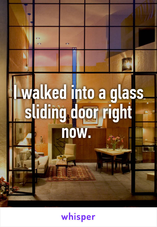 I walked into a glass sliding door right now. 