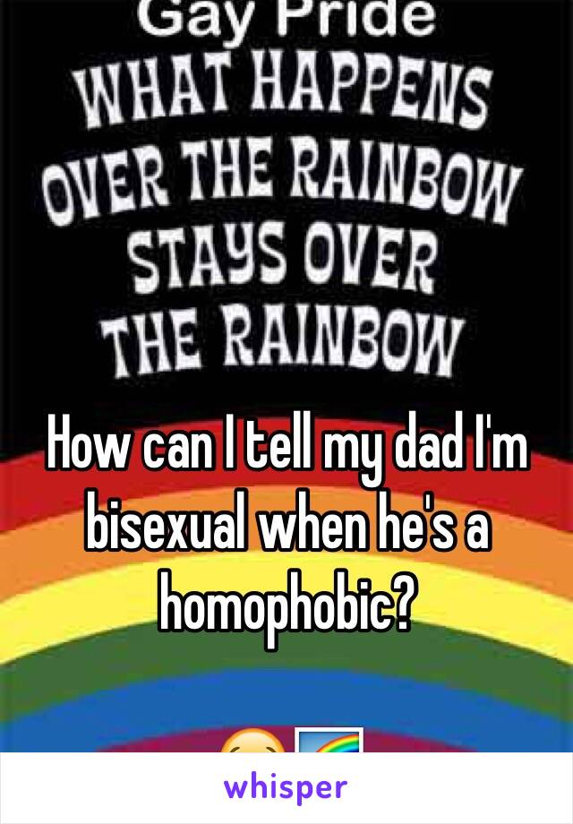 How can I tell my dad I'm bisexual when he's a homophobic? 

😭🌈