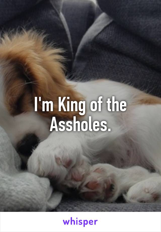 I'm King of the Assholes.