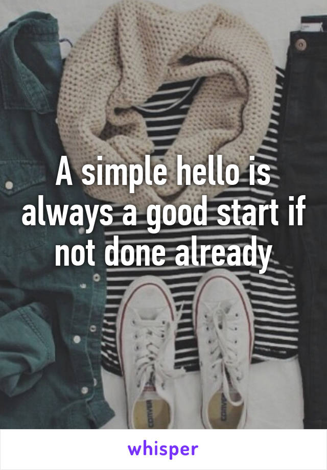 A simple hello is always a good start if not done already
