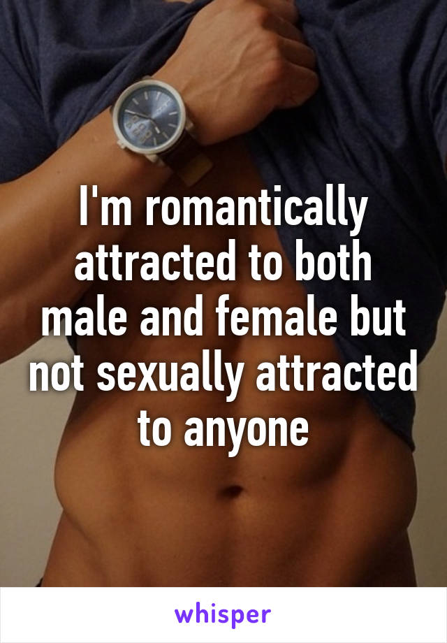 I'm romantically attracted to both male and female but not sexually attracted to anyone