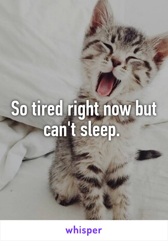 So tired right now but can't sleep. 