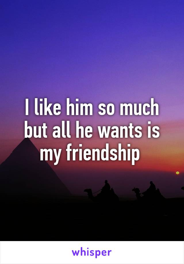 I like him so much but all he wants is my friendship 