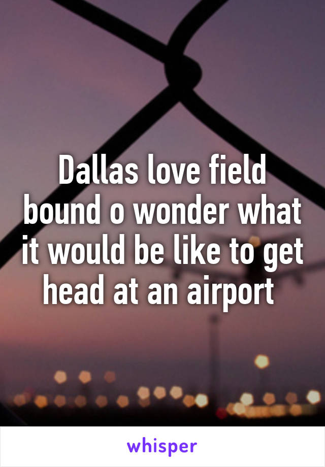 Dallas love field bound o wonder what it would be like to get head at an airport 