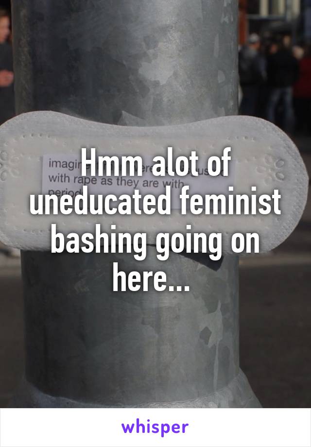 Hmm alot of uneducated feminist bashing going on here... 