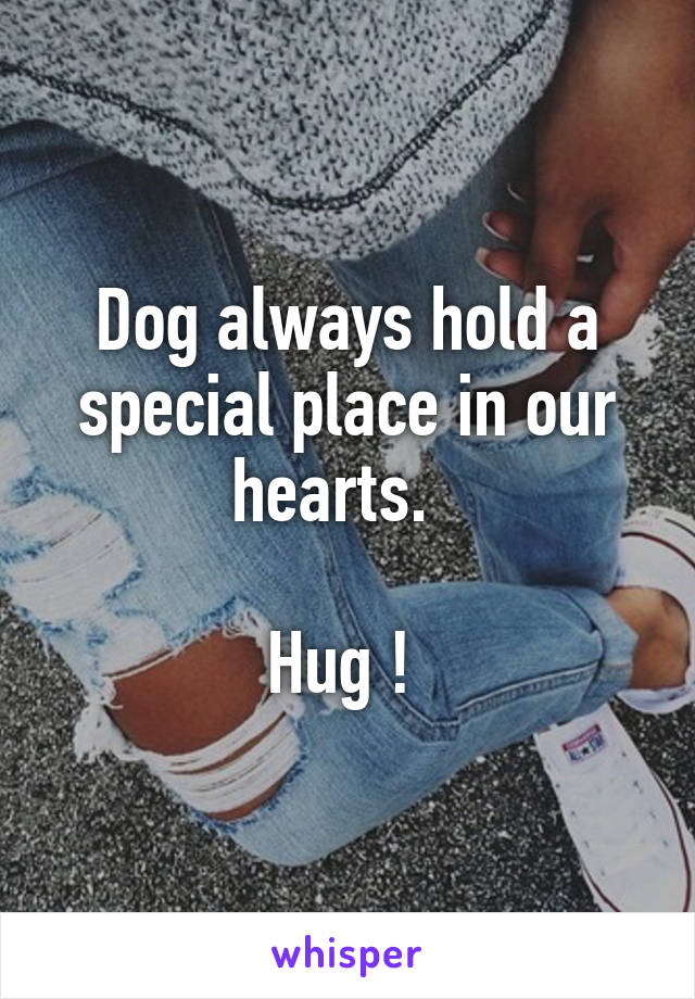 Dog always hold a special place in our hearts.  

Hug ! 