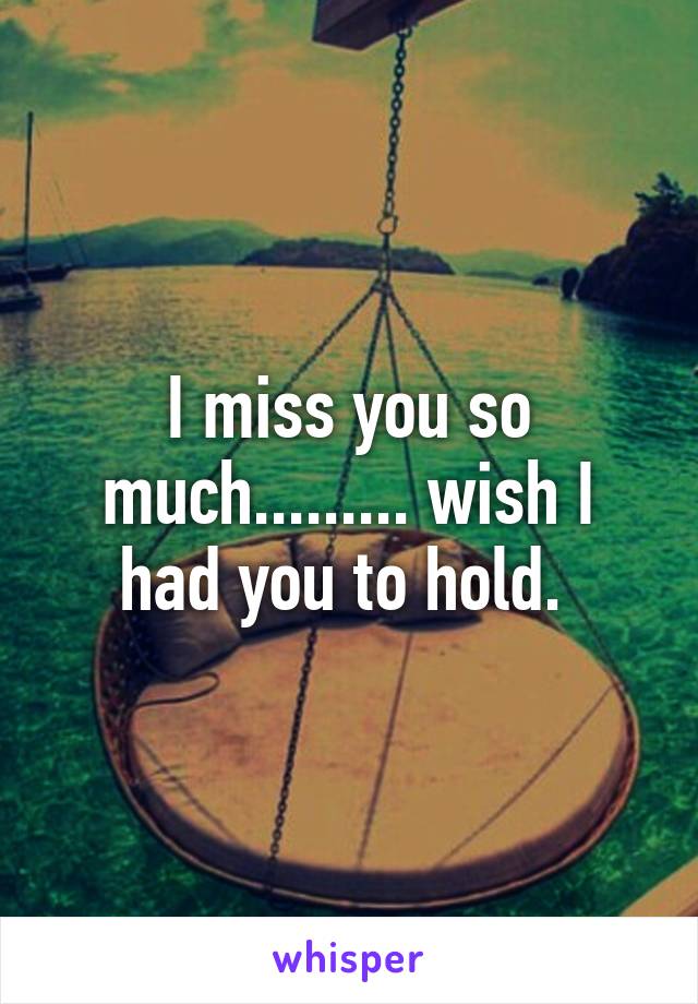 I miss you so much......... wish I had you to hold. 