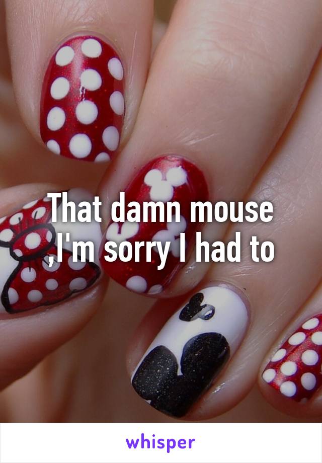 That damn mouse ,I'm sorry I had to