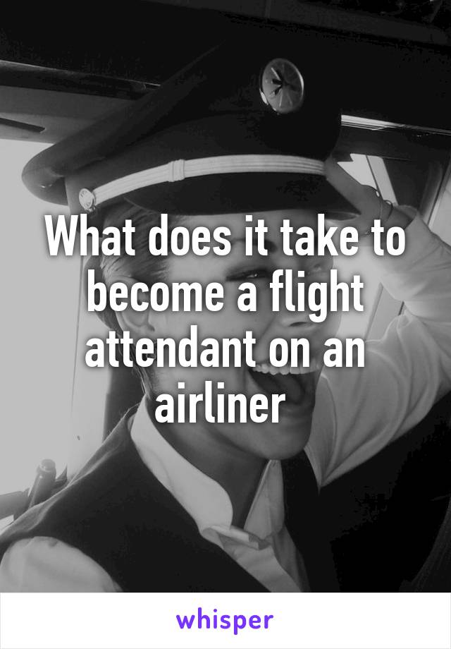 What does it take to become a flight attendant on an airliner 