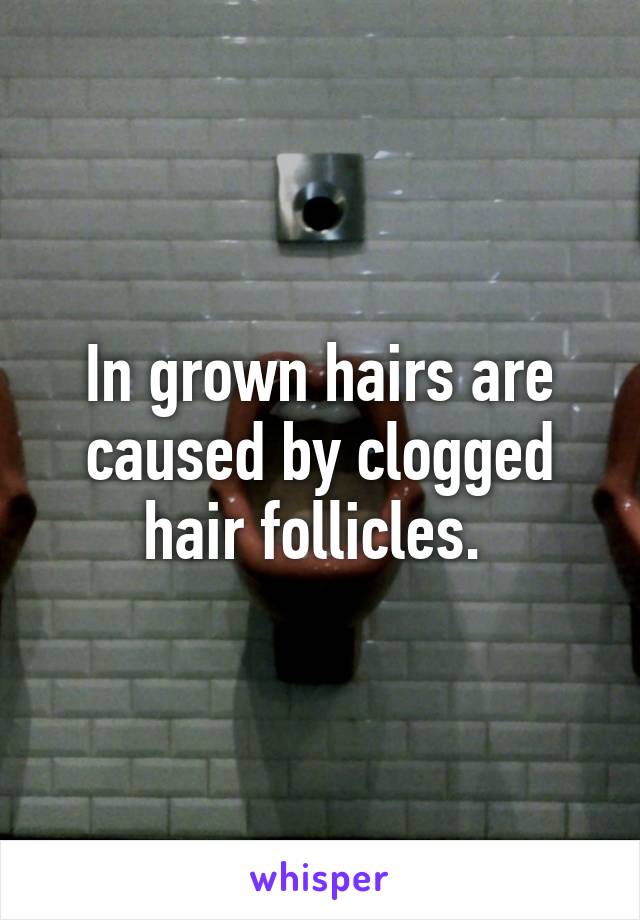 In grown hairs are caused by clogged hair follicles. 