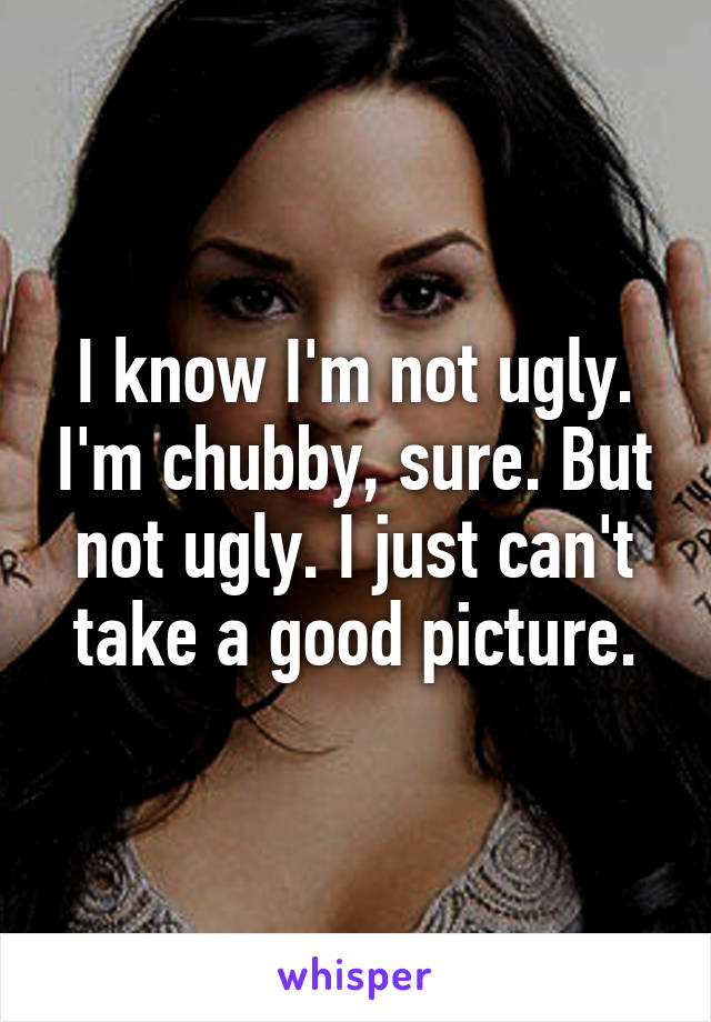 I know I'm not ugly. I'm chubby, sure. But not ugly. I just can't take a good picture.