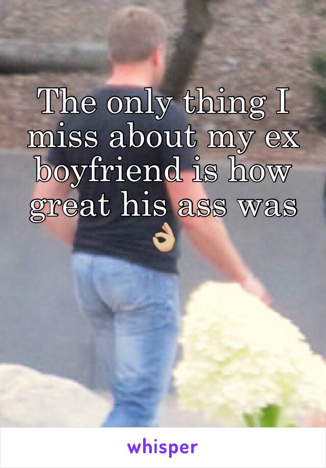 The only thing I miss about my ex boyfriend is how great his ass was  👌🏼