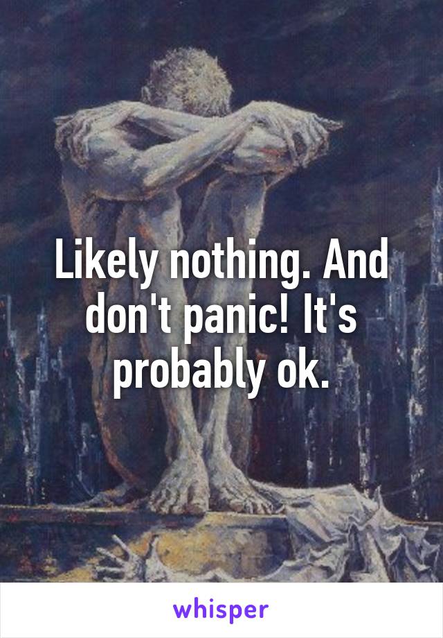 Likely nothing. And don't panic! It's probably ok.