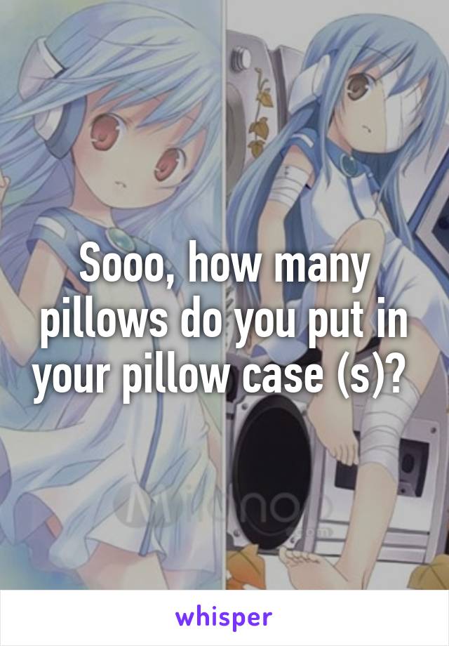 Sooo, how many pillows do you put in your pillow case (s)? 