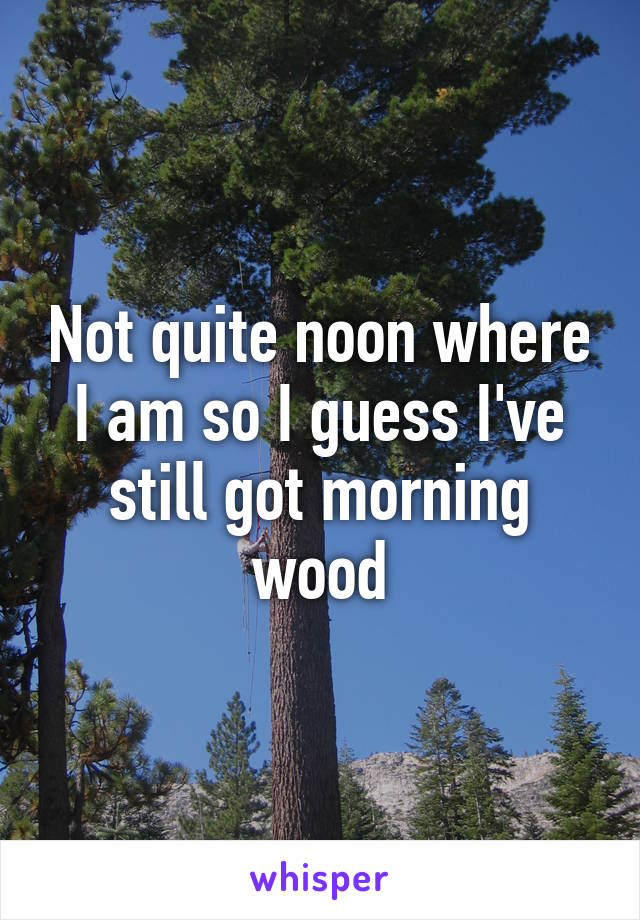 Not quite noon where I am so I guess I've still got morning wood