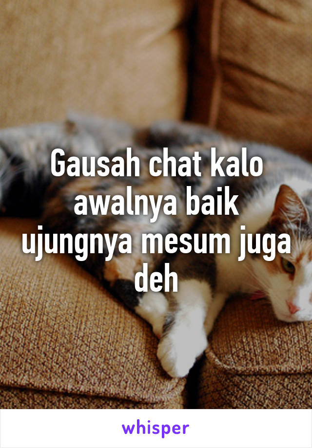 Gausah chat kalo awalnya baik ujungnya mesum juga deh