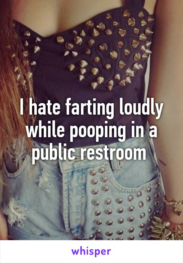 I hate farting loudly while pooping in a public restroom 