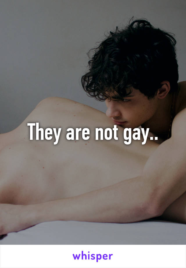 They are not gay..