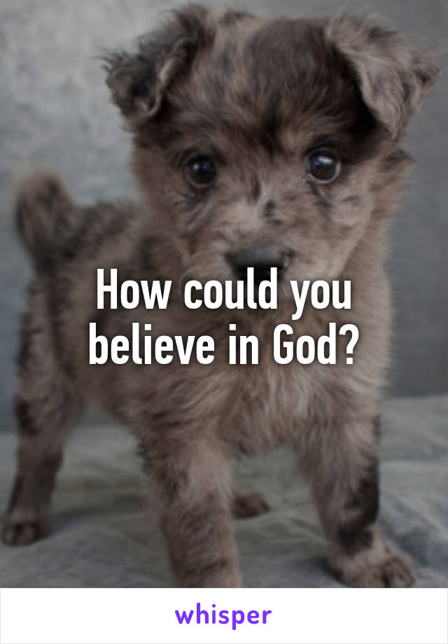 How could you believe in God?