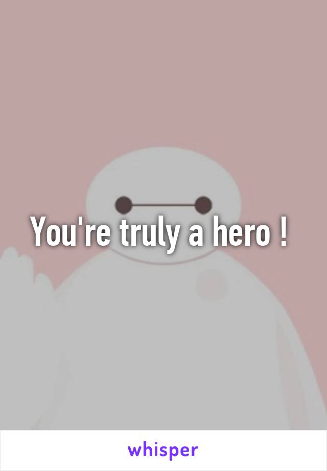 You're truly a hero ! 