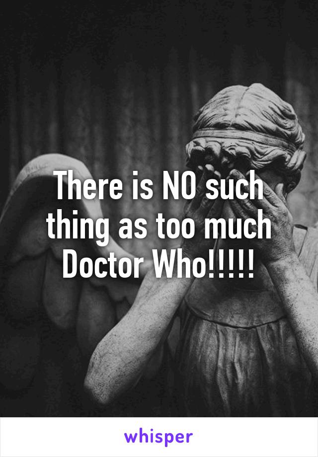 There is NO such thing as too much Doctor Who!!!!!