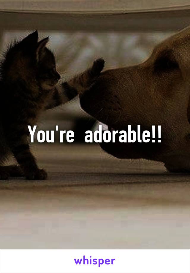 You're  adorable!!