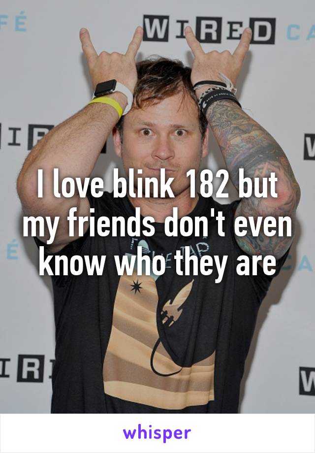 I love blink 182 but my friends don't even know who they are