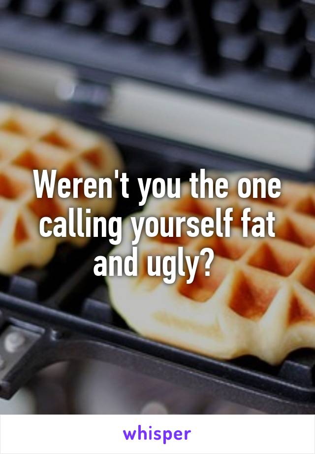 Weren't you the one calling yourself fat and ugly? 