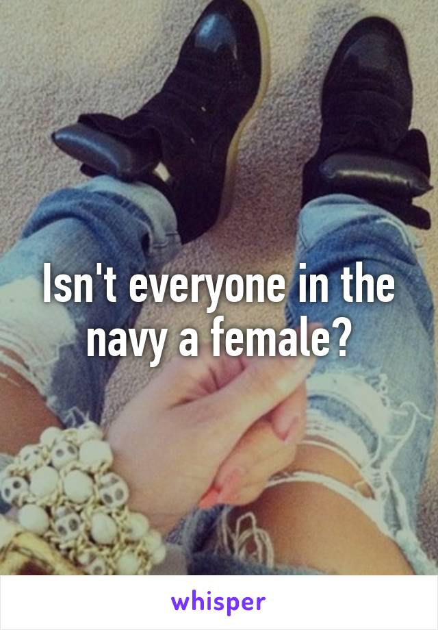 Isn't everyone in the navy a female?