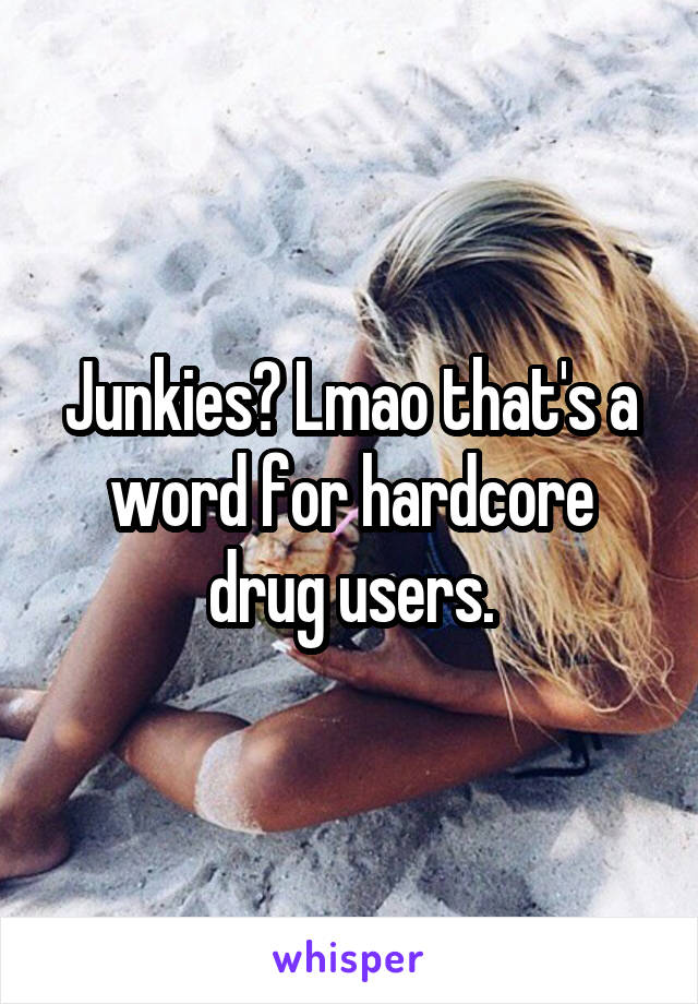 Junkies? Lmao that's a word for hardcore drug users.