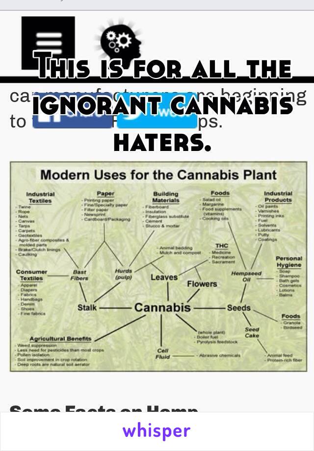 This is for all the ignorant cannabis haters. 